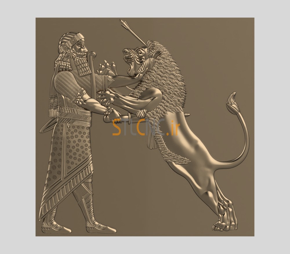 Ancient Soldier and Lion