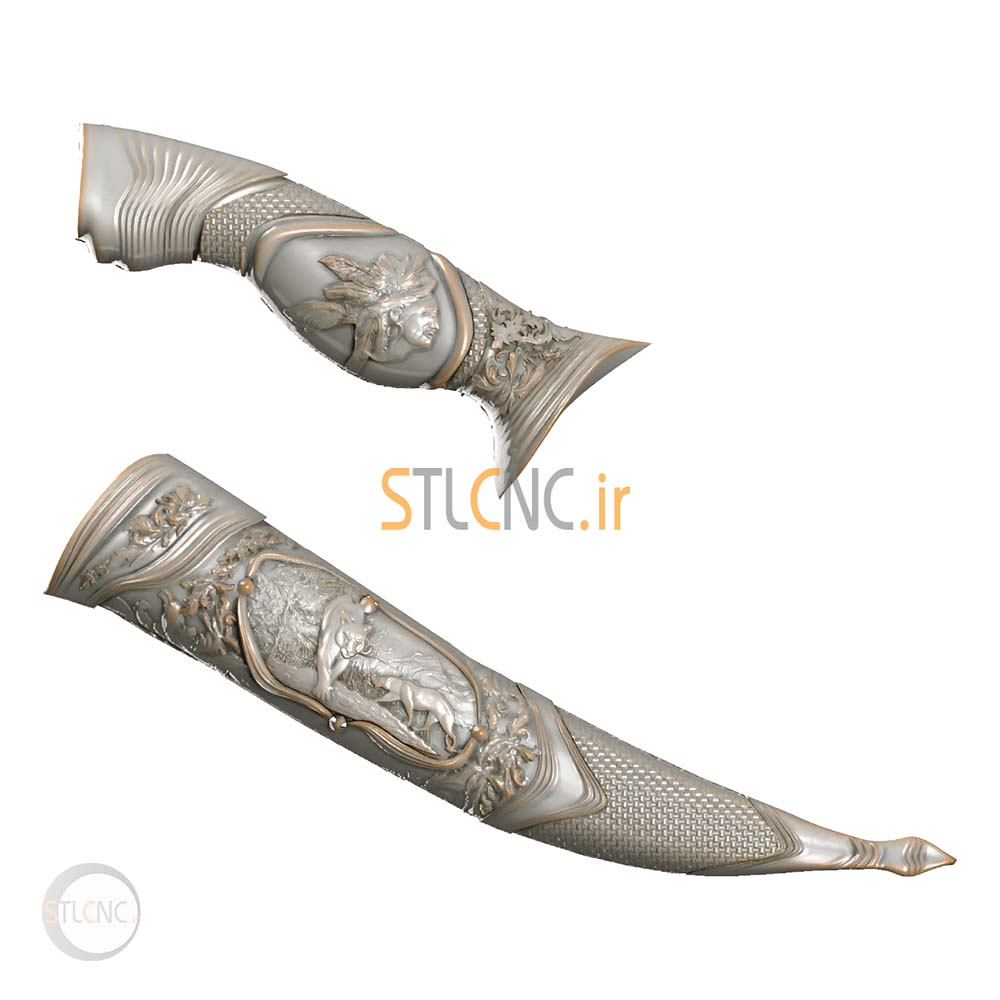 Indian design knife handle and sheath EQU-127