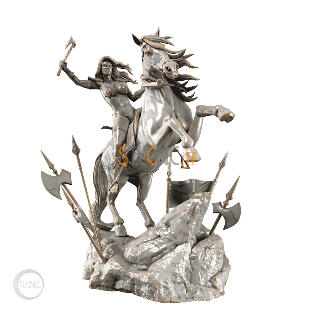 Female warrior on horseback FIG-154