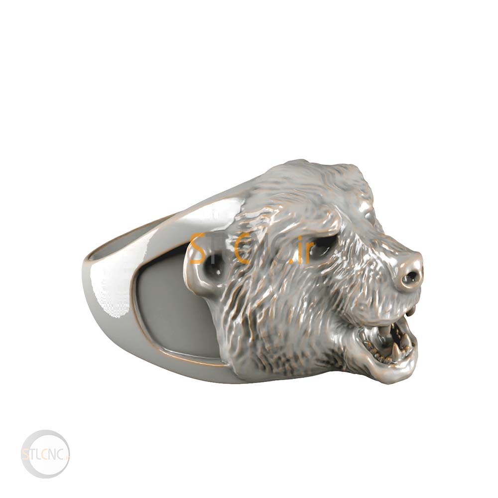 Bear head design ring JEW-104 - 2