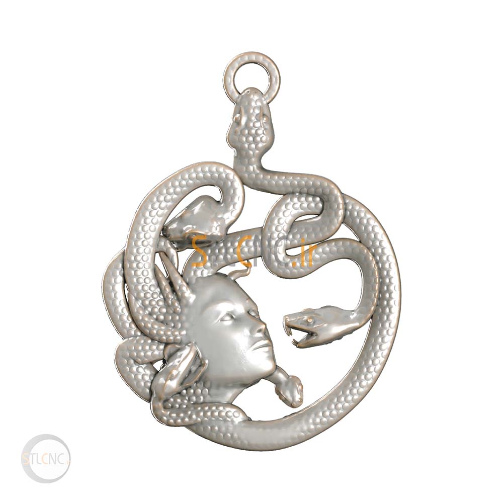 Plaque design of woman and snake MED-105